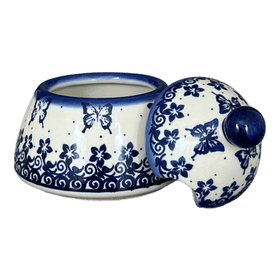 Polish Pottery 4" Bell Sugar Bowl (Butterfly Blues) | NDA76-17 Additional Image at PolishPotteryOutlet.com
