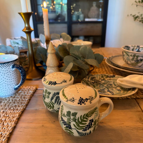 Salt & Pepper, Mug, 4" in "Scattered Ferns" by Manufaktura | S138S-GZ39