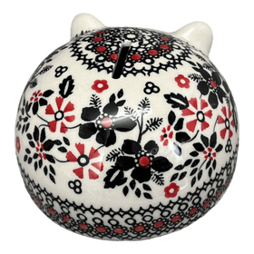 Polish Pottery Hedgehog Bank (Duet in Black & Red) | S005S-DPCC Additional Image at PolishPotteryOutlet.com