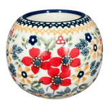 Candle Holder, Ball-Shaped, 2.5" in "Ruby Bouquet" by Manufaktura | S007S-DPCS
