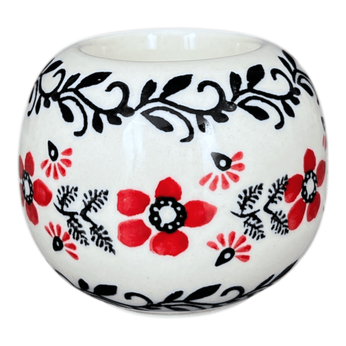 Candle Holder, Ball-Shaped, 2.5" in "Scarlet Garden" by Manufaktura | S007T-KK01