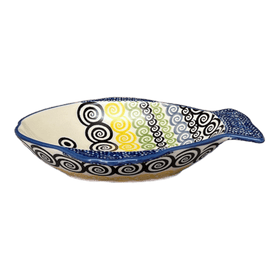 Polish Pottery Small Fish Platter (Hypnotic Night) | S014M-CZZC Additional Image at PolishPotteryOutlet.com