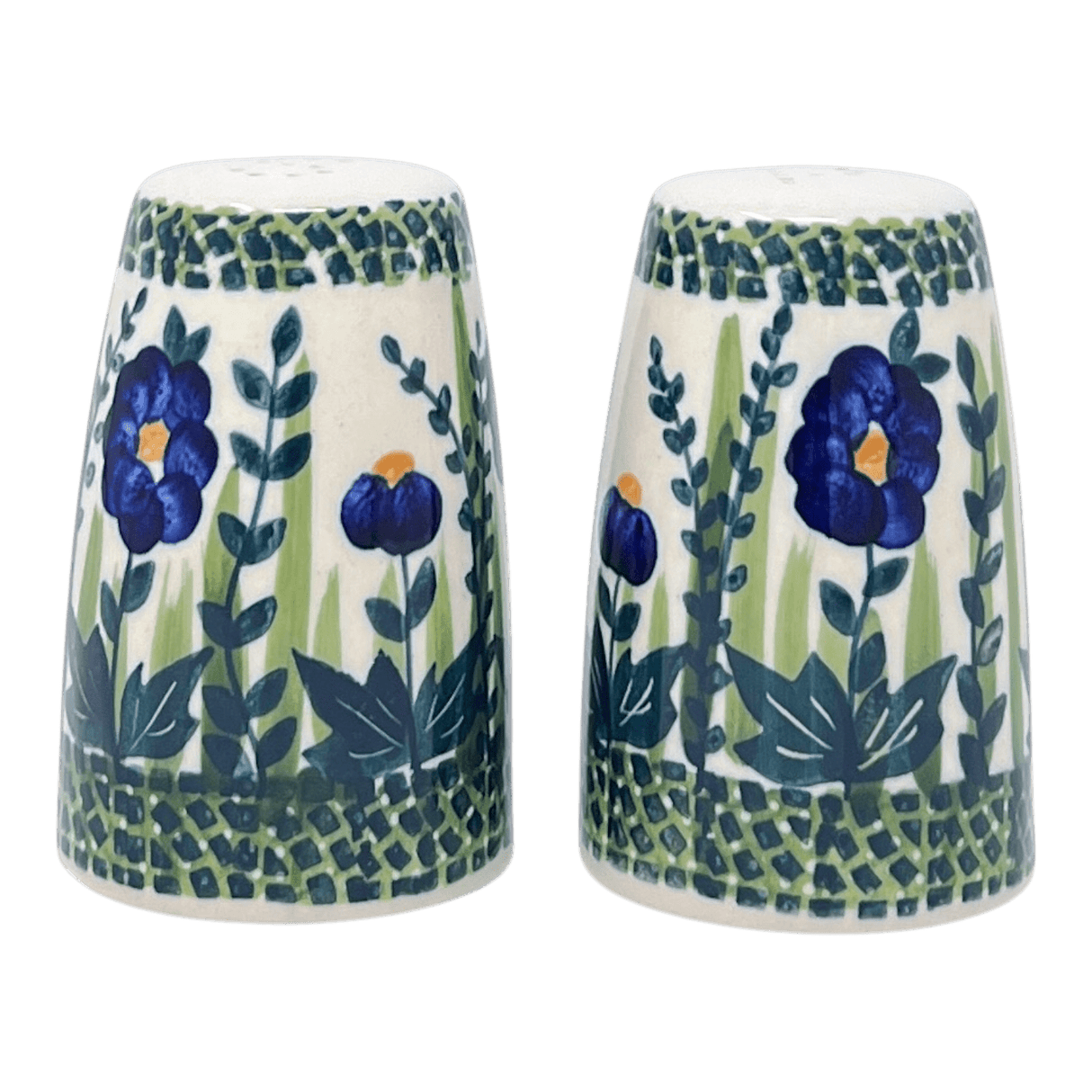 Salt & Pepper, 3.75" in "Bouncing Blue Blossoms" by Manufaktura | S086U-IM03