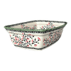 Polish Pottery Deep 7.5" x 10" Casserole Dish (Cherry Blossoms) | S105S-DPGJ at PolishPotteryOutlet.com