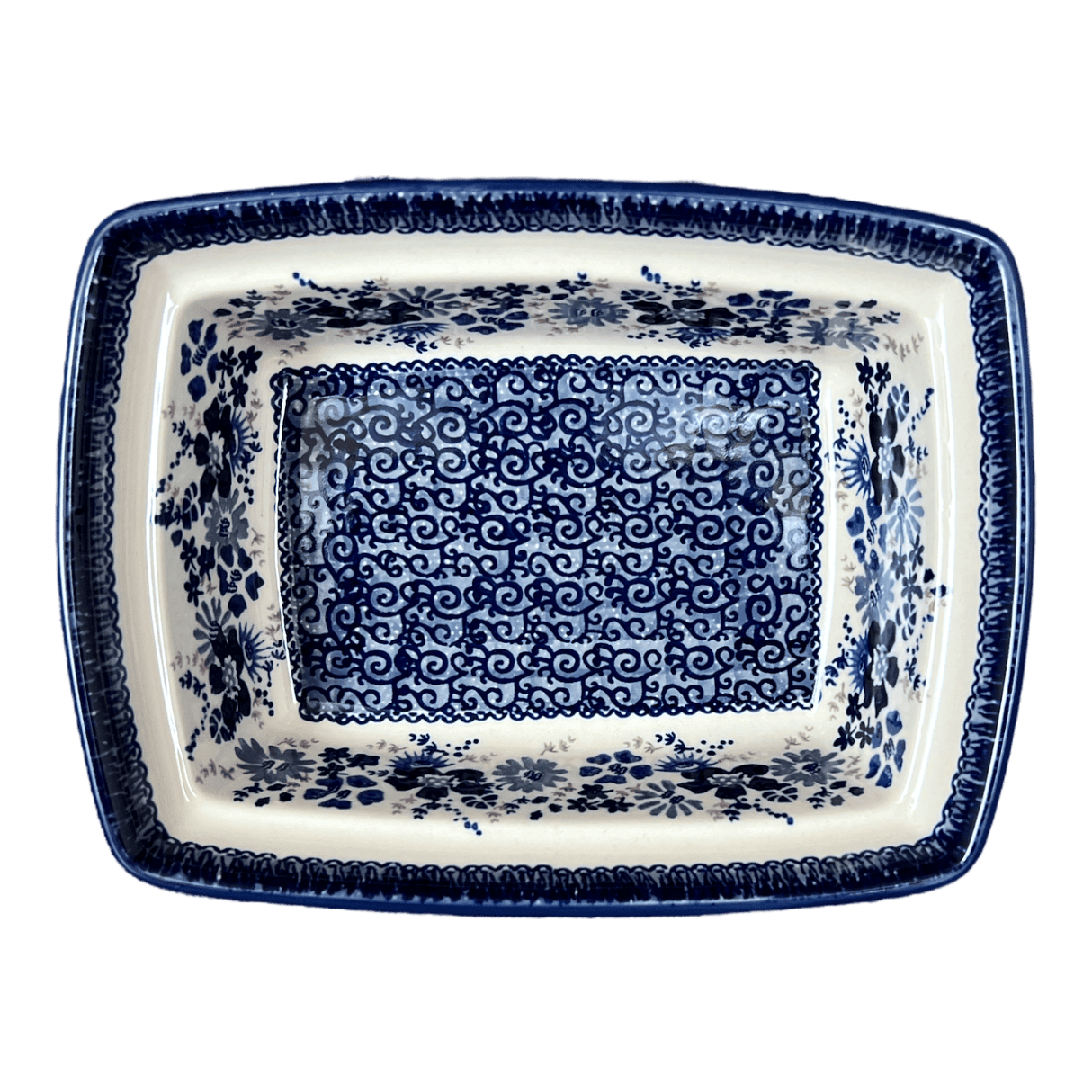 Casserole, Rectangular, Deep, 7.5" x 10" in "Blue Life" by Manufaktura | S105S-EO39