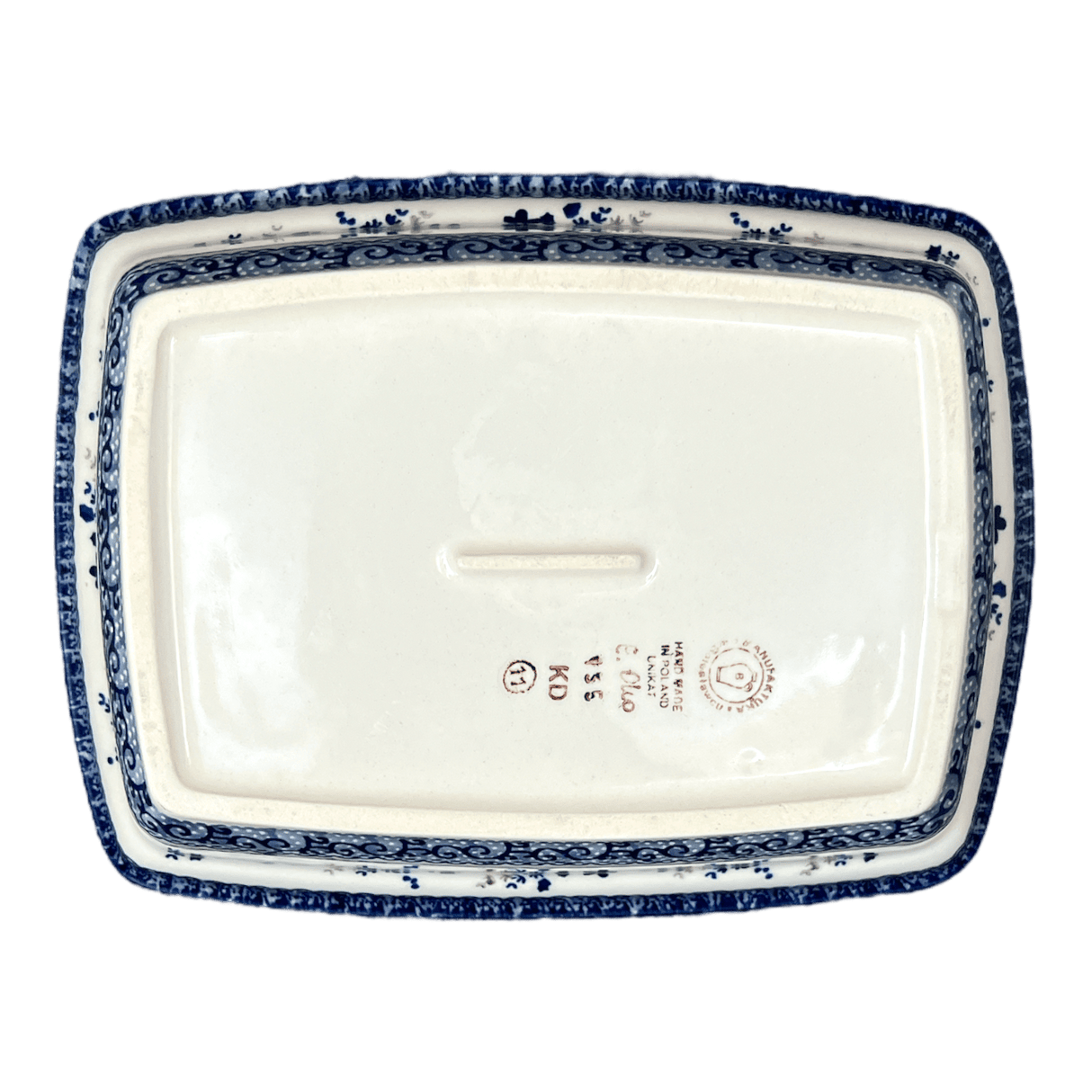 Casserole, Rectangular, Deep, 7.5" x 10" in "Blue Life" by Manufaktura | S105S-EO39