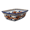 Polish Pottery Deep 7.5" x 10" Casserole Dish (Bouquet in a Basket) | S105S-JZK at PolishPotteryOutlet.com
