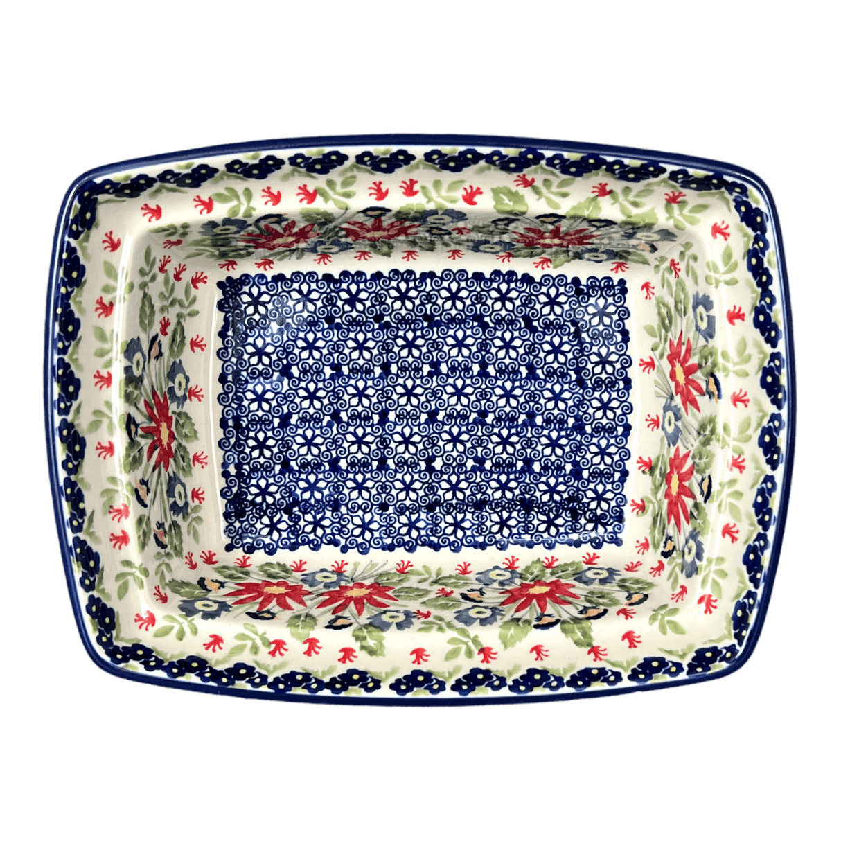 Casserole, Rectangular, Deep, 7.5" x 10" in "Floral Fantasy" by Manufaktura | S105S-P260