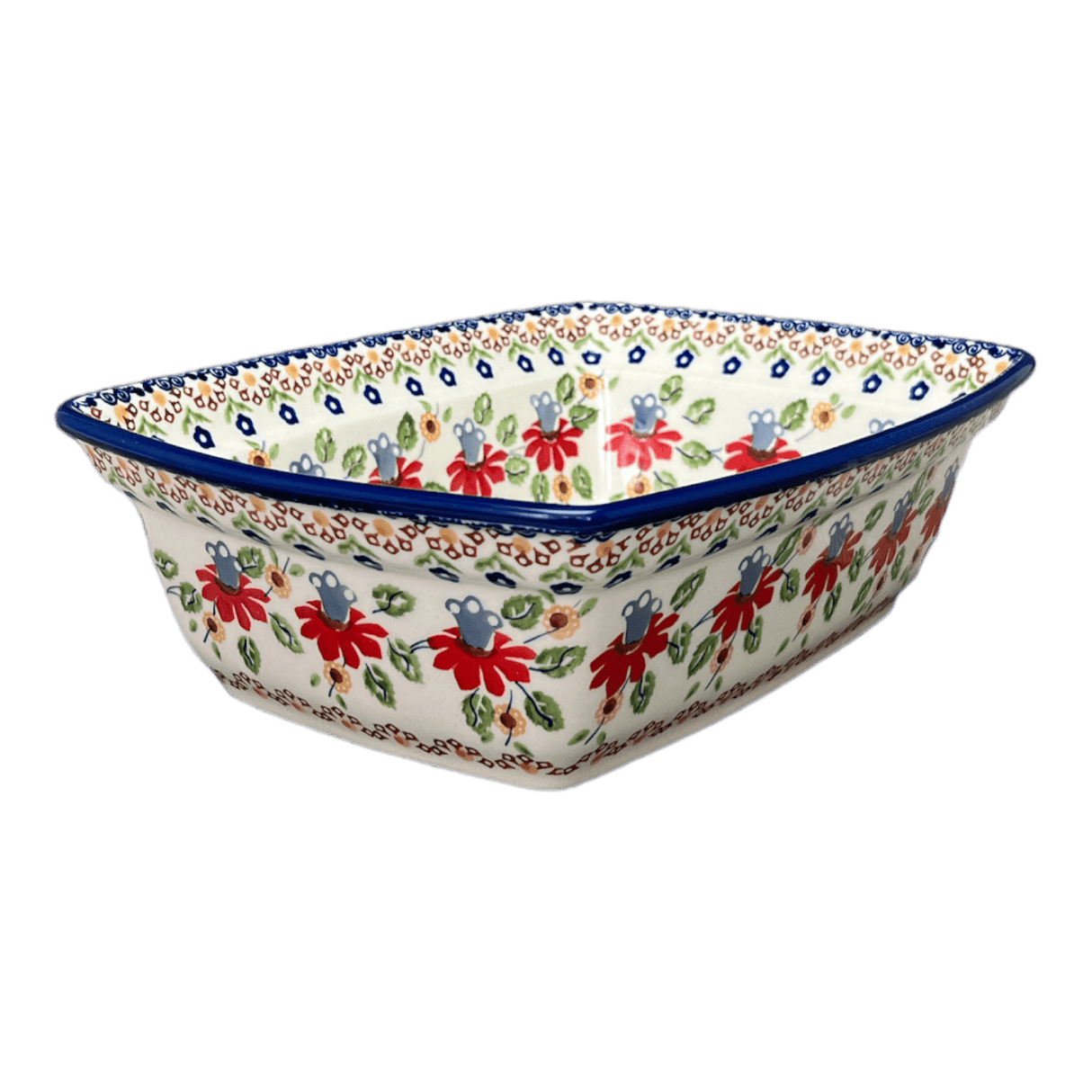 Casserole, Rectangular, Deep, 7.5" x 10" in "Mediterranean Blossoms" by Manufaktura | S105S-P274