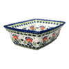 Polish Pottery Deep 7.5" x 10" Casserole Dish (Floral Fans) | S105S-P314 at PolishPotteryOutlet.com