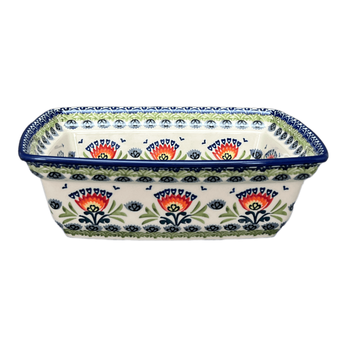 Casserole, Rectangular, Deep, 7.5" x 10" in "Floral Fans" by Manufaktura | S105S-P314