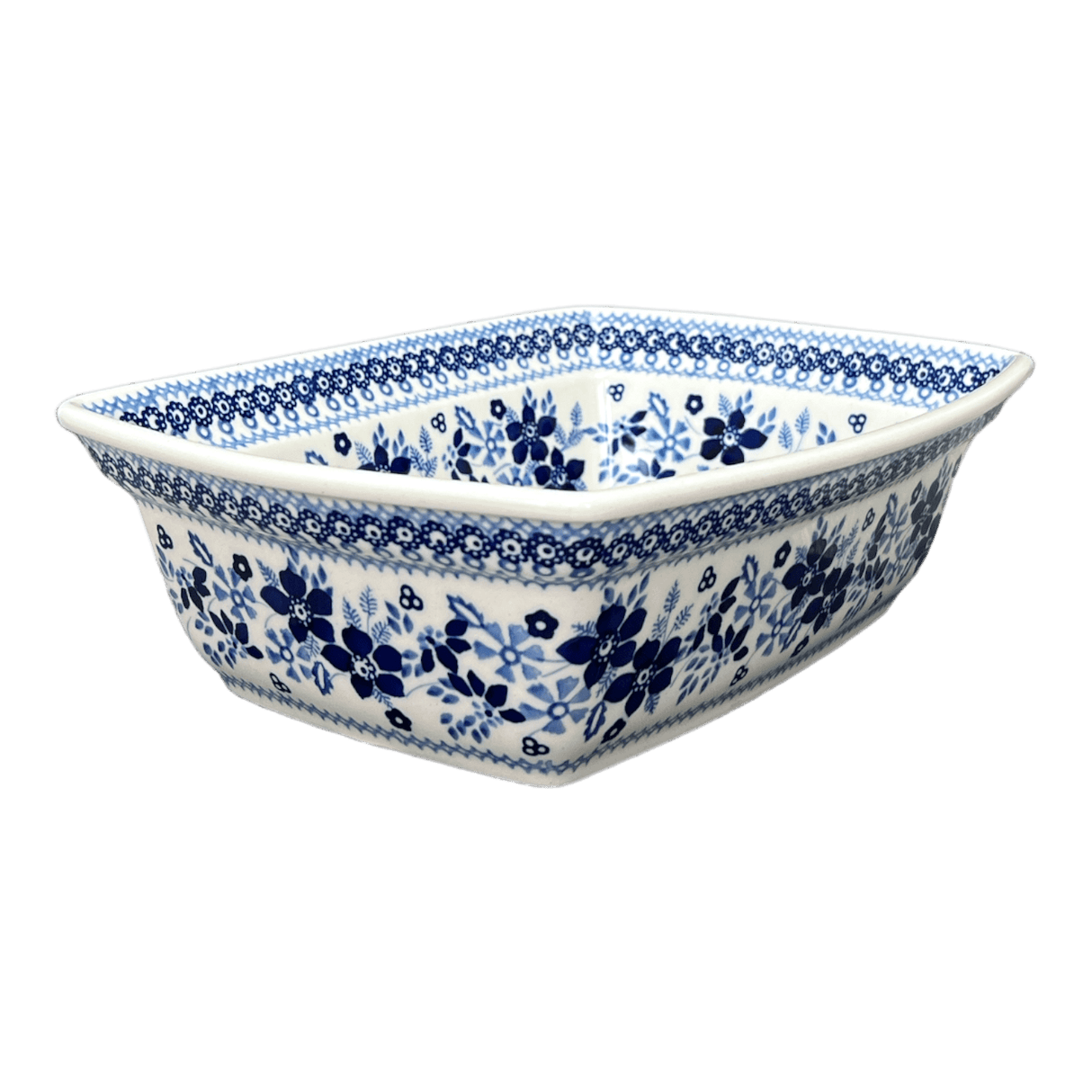 Casserole, Rectangular, Deep, 7.5" x 10" in "Duet in Blue" by Manufaktura | S105S-SB01