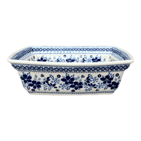 Polish Pottery Deep 7.5" x 10" Casserole Dish (Duet in Blue) | S105S-SB01 Additional Image at PolishPotteryOutlet.com