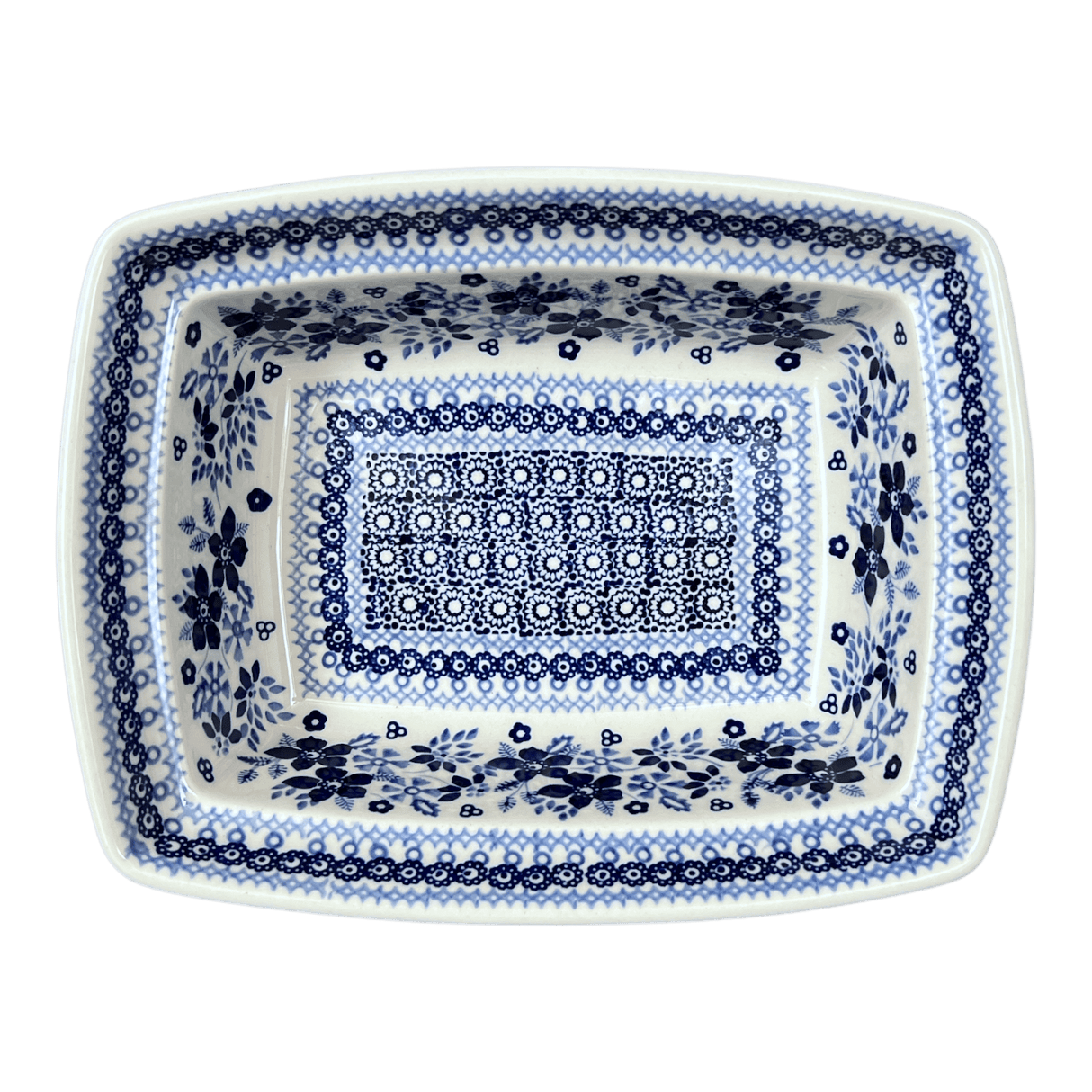 Casserole, Rectangular, Deep, 7.5" x 10" in "Duet in Blue" by Manufaktura | S105S-SB01