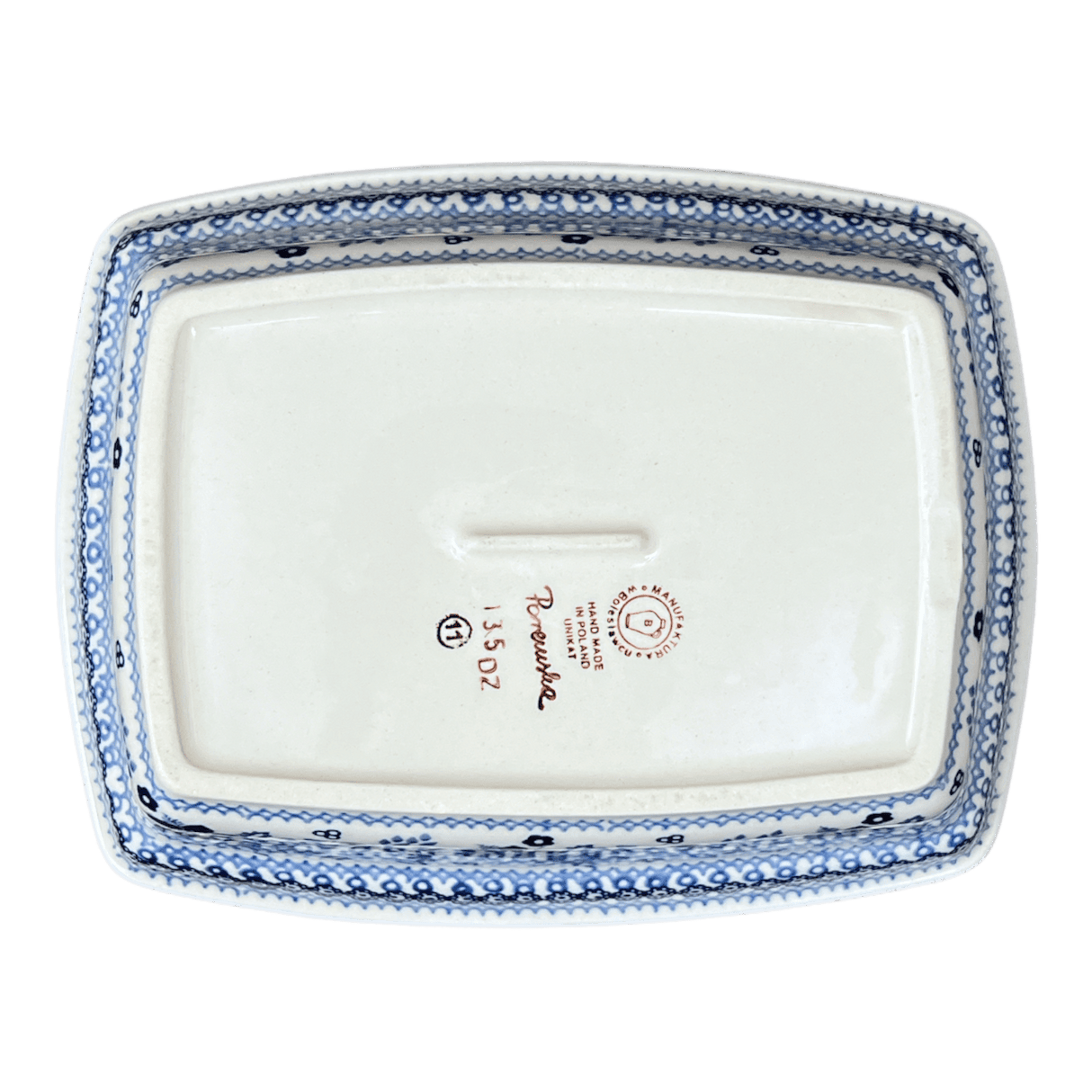 Casserole, Rectangular, Deep, 7.5" x 10" in "Duet in Blue" by Manufaktura | S105S-SB01