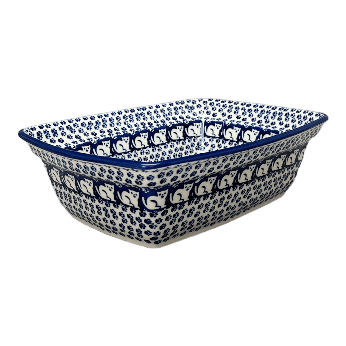 Casserole, Rectangular, Deep, 7.5" x 10" in "Kitty Cat Path" by Manufaktura | S105T-KOT6