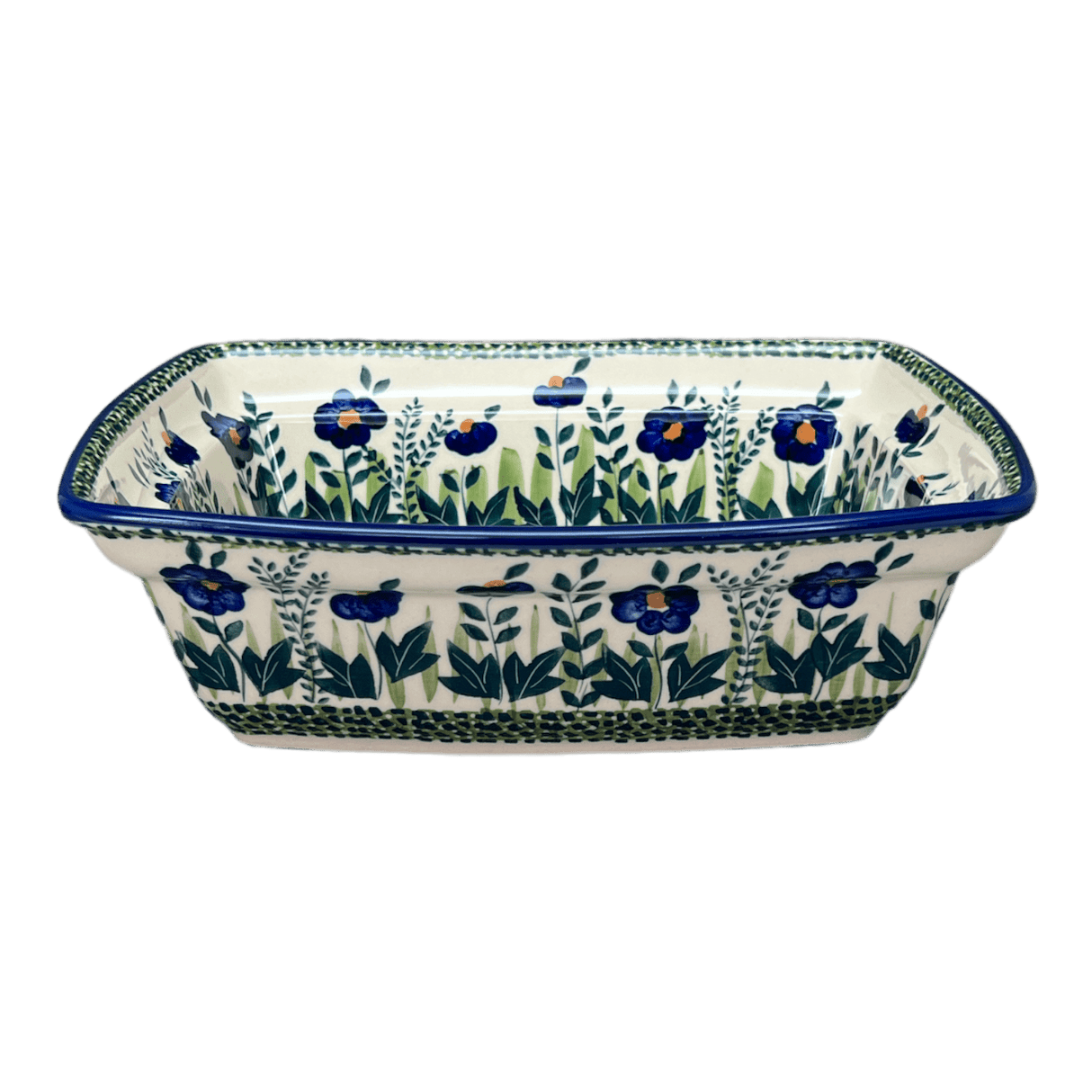 Casserole, Rectangular, Deep, 7.5" x 10" in "Bouncing Blue Blossoms" by Manufaktura | S105U-IM03