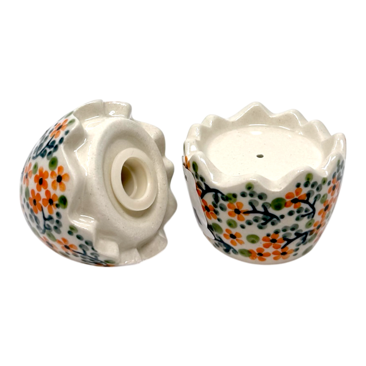 Salt & Pepper, Egg, 3" in "Peach Blossoms" by Manufaktura | S115S-AS46