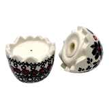 Salt & Pepper, Egg, 3" in "Duet in Black & Red" by Manufaktura | S115S-DPCC