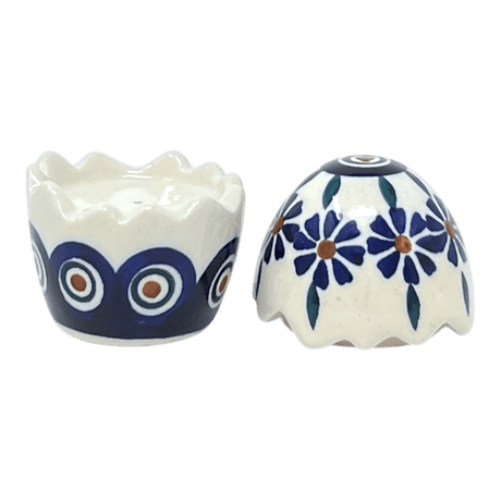 Salt & Pepper, Egg, 3" in "Floral Peacock" by Manufaktura | S115T-54KK