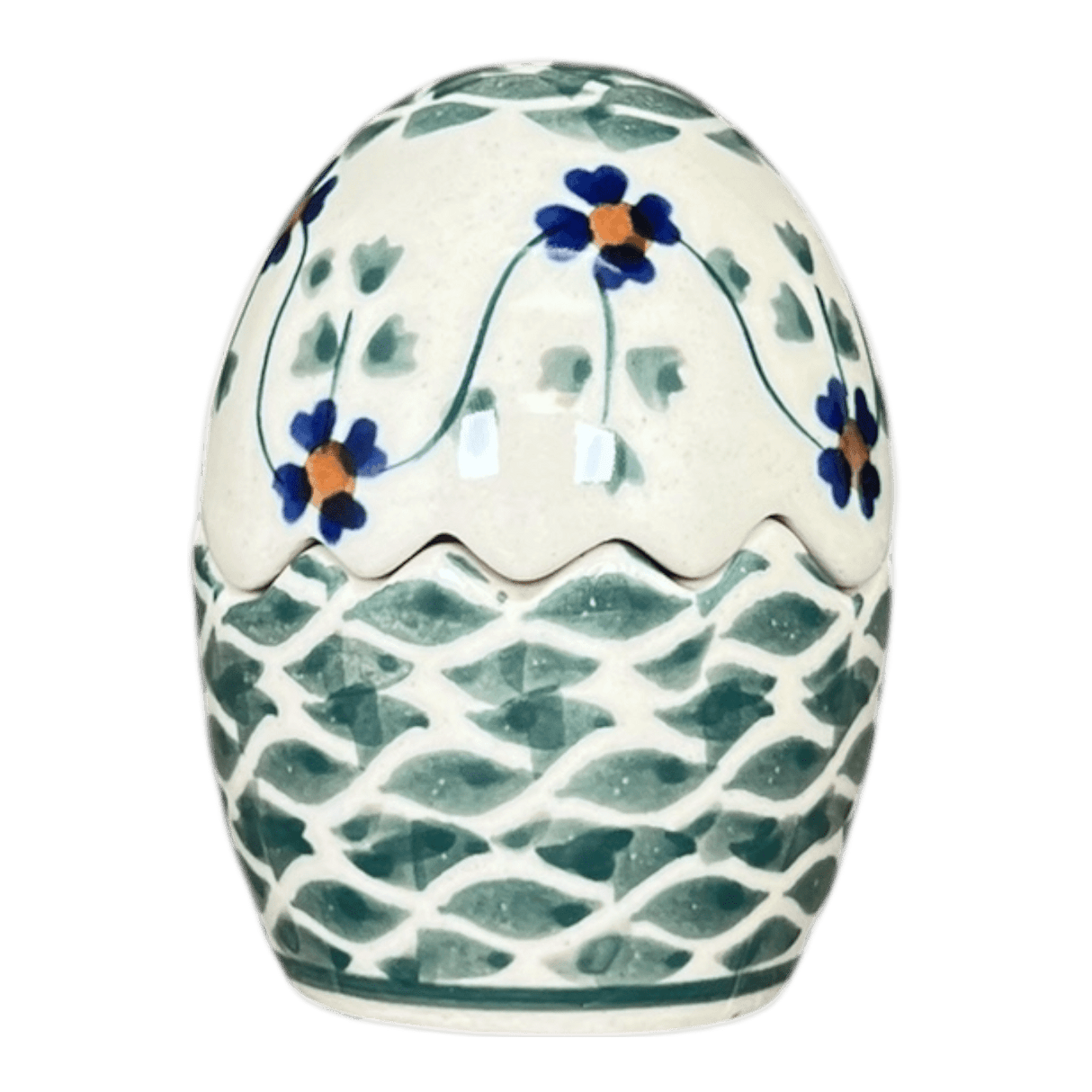 Salt & Pepper, Egg, 3" in "Woven Pansies" by Manufaktura | S115T-RV