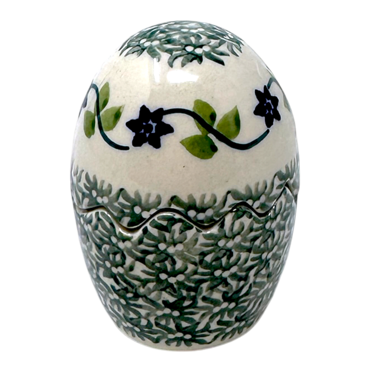 Salt & Pepper, Egg, 3" in "Woven Starflowers" by Manufaktura | S115T-RV01