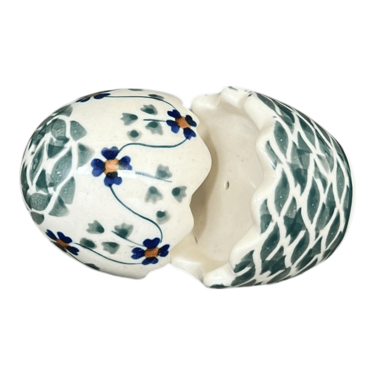 Salt & Pepper, Egg, 3" in "Woven Pansies" by Manufaktura | S115T-RV