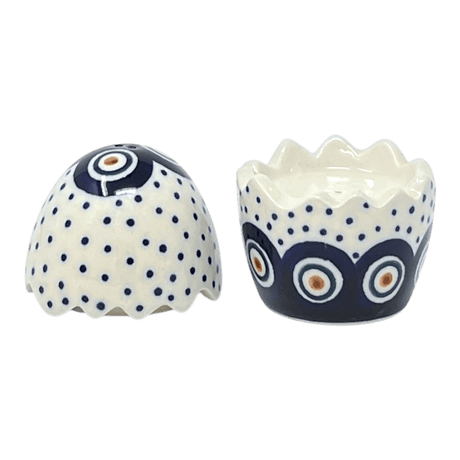 Salt & Pepper, Egg, 3" in "Peacock Dot" by Manufaktura | S115U-54K