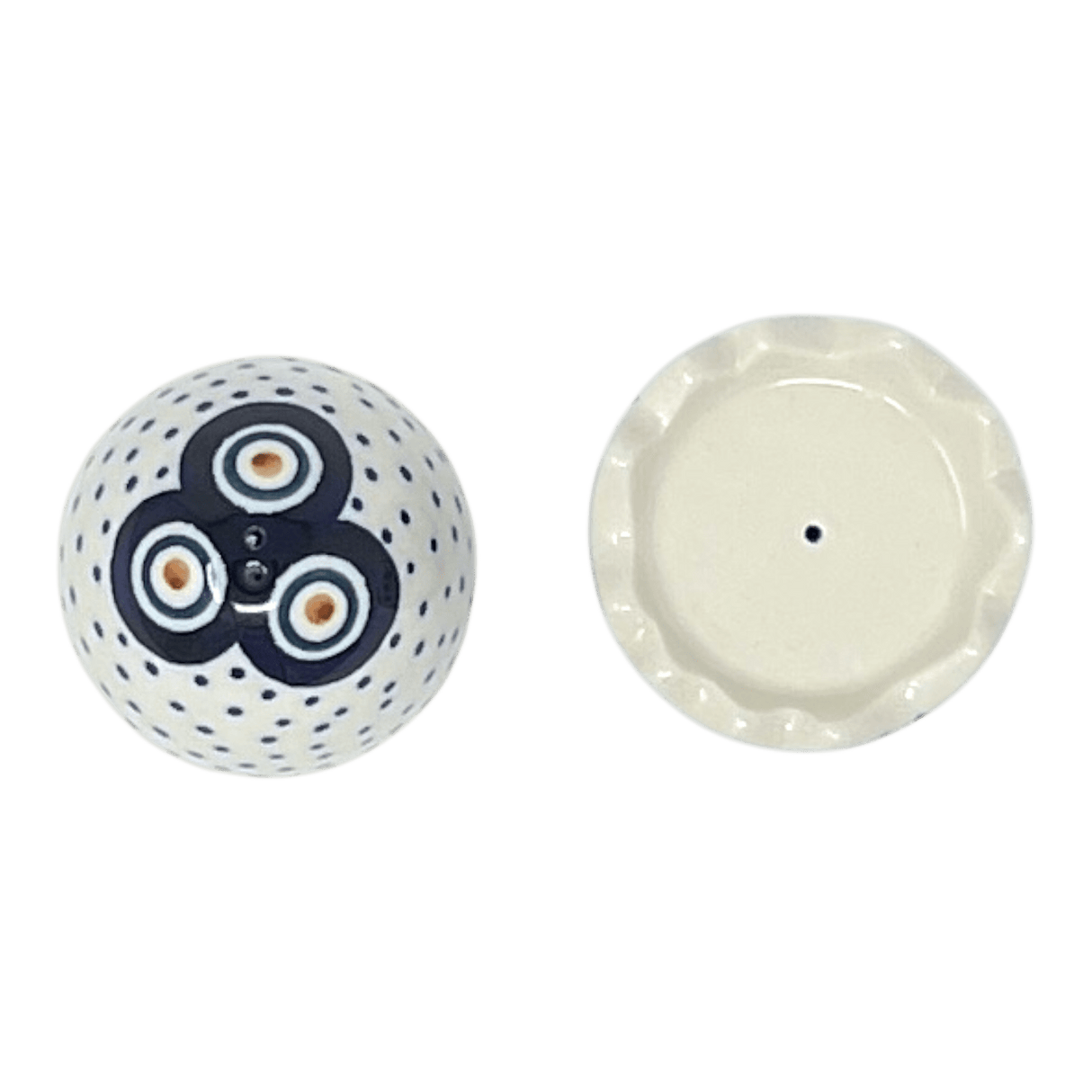 Salt & Pepper, Egg, 3" in "Peacock Dot" by Manufaktura | S115U-54K