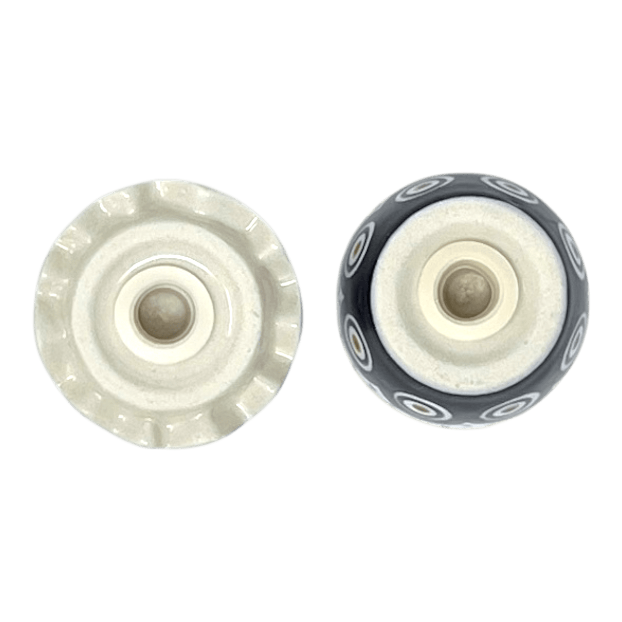 Salt & Pepper, Egg, 3" in "Peacock Dot" by Manufaktura | S115U-54K