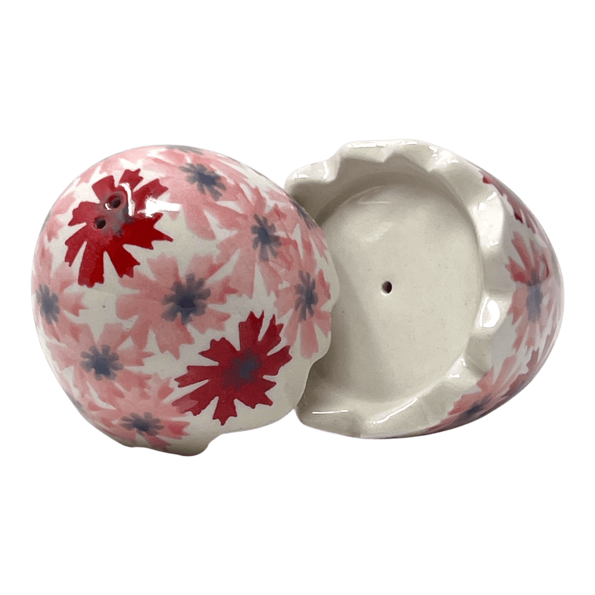 Salt & Pepper, Egg, 3" in "Scarlet Daisy" by Manufaktura | S115U-AS73