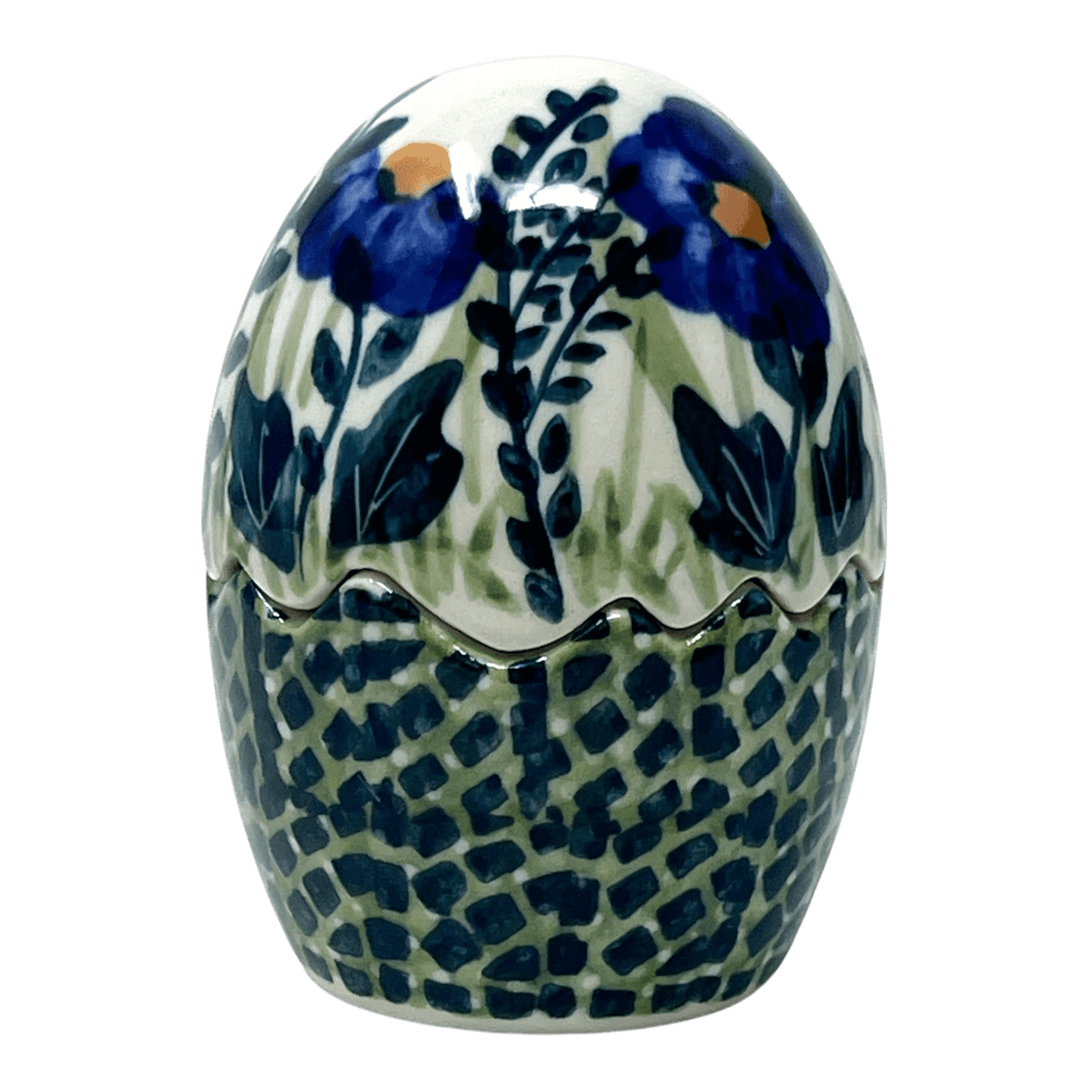 Salt & Pepper, Egg, 3" in "Bouncing Blue Blossoms" by Manufaktura | S115U-IM03