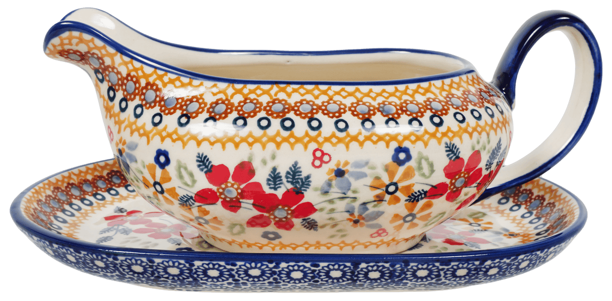 Gravy Boat, 14 oz in "Ruby Duet" by Manufaktura | S119S-DPLC