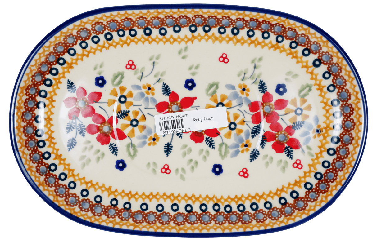 Gravy Boat, 14 oz in "Ruby Duet" by Manufaktura | S119S-DPLC