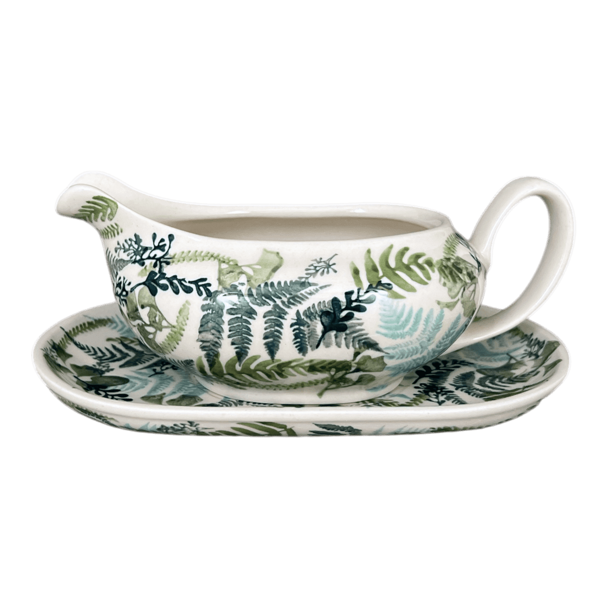 Gravy Boat, 14 oz in "Scattered Ferns" by Manufaktura | S119S-GZ39