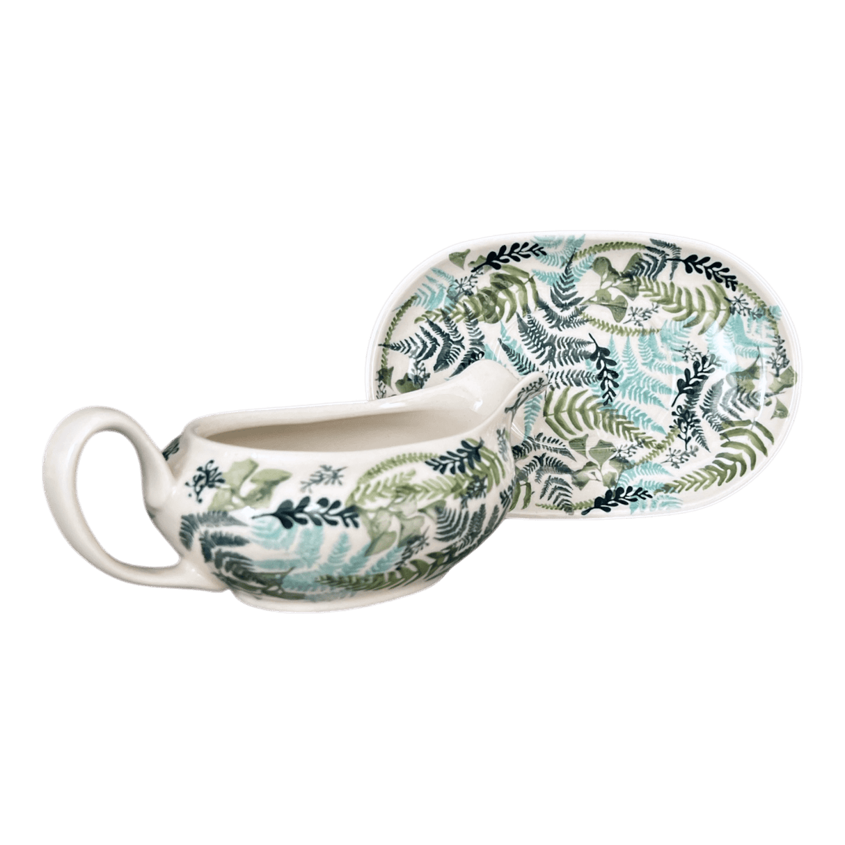 Gravy Boat, 14 oz in "Scattered Ferns" by Manufaktura | S119S-GZ39