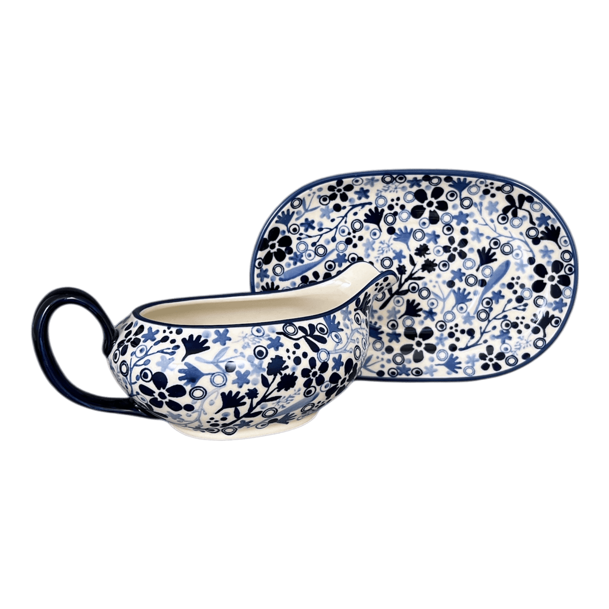 Gravy Boat, 14 oz in "Rambling Blues" by Manufaktura | S119S-GZ50