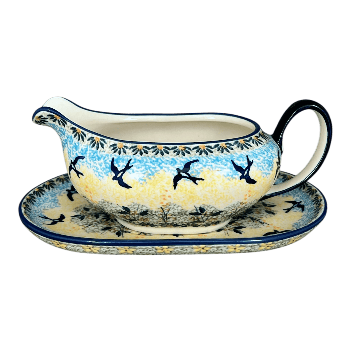 Gravy Boat, 14 oz in "Soaring Swallows" by Manufaktura | S119S-WK57