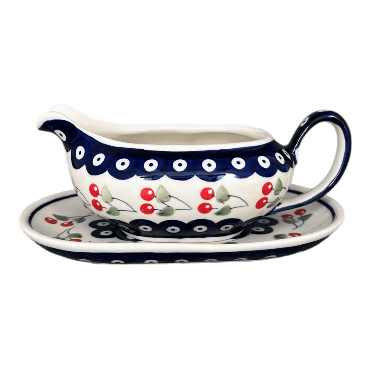 Gravy Boat, 14 oz in "Cherry Dot" by Manufaktura | S119T-70WI