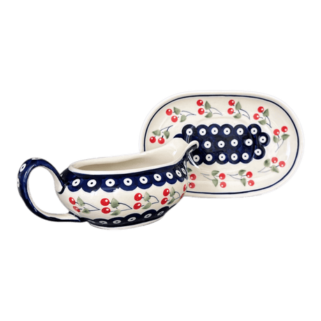 Gravy Boat, 14 oz in "Cherry Dot" by Manufaktura | S119T-70WI
