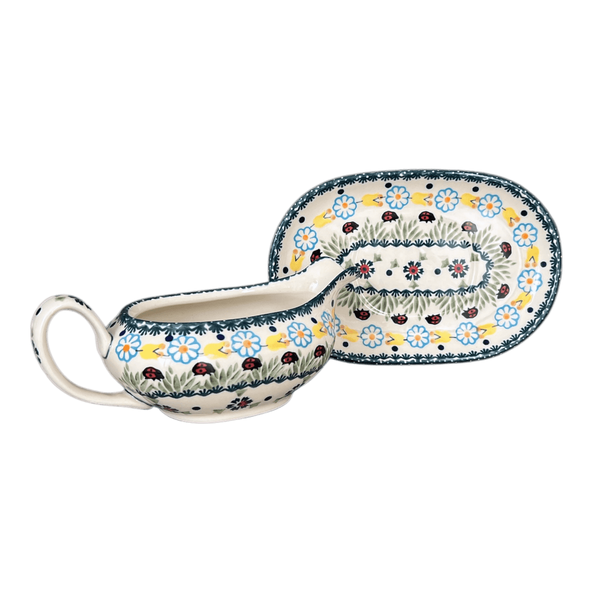 Gravy Boat, 14 oz in "Lady Bugs" by Manufaktura | S119T-IF45