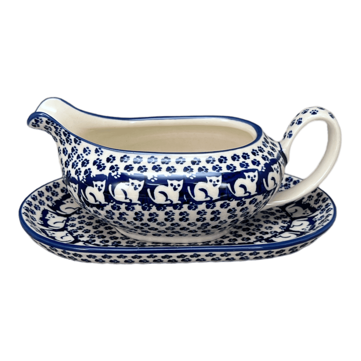 Gravy Boat, 14 oz in "Kitty Cat Path" by Manufaktura | S119T-KOT6