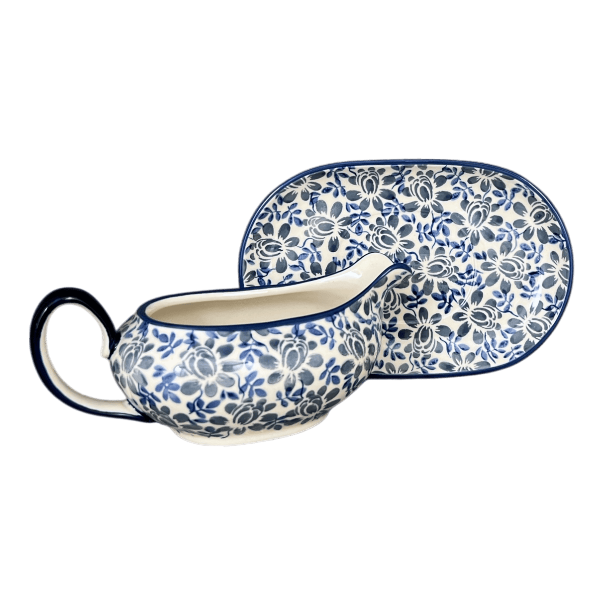 Gravy Boat, 14 oz in "English Blue" by Manufaktura | S119U-AS53