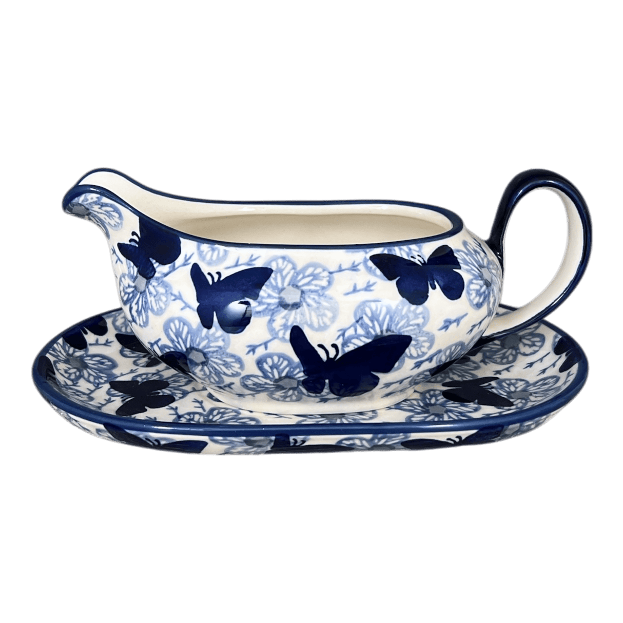 Gravy Boat, 14 oz in "Blue Butterfly" by Manufaktura | S119U-AS58