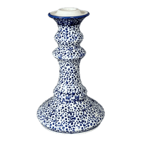 A picture of a Polish Pottery Tall Candlestick (Sea Foam) | S124T-MAGM as shown at PolishPotteryOutlet.com/products/tall-candlestick-sea-foam-s124t-magm