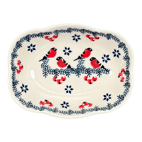 Dish, Cloud-Shaped, Small 3" x 5" in "Red Bird" by Manufaktura | S126T-GILE