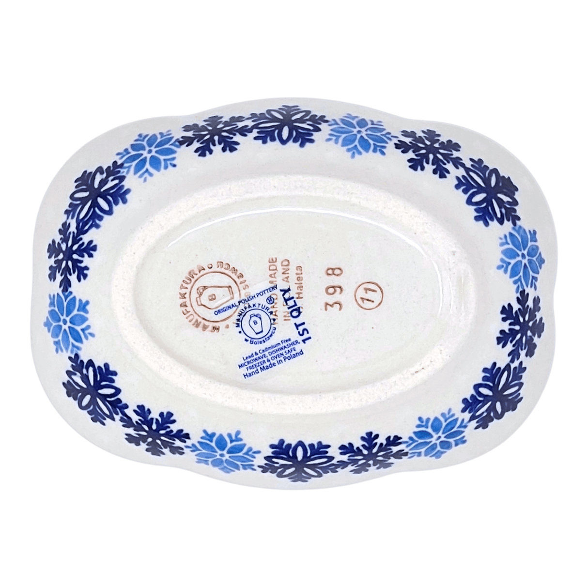 Dish, Cloud-Shaped, Small 3" x 5" in "Snowstorm" by Manufaktura | S126T-PS36