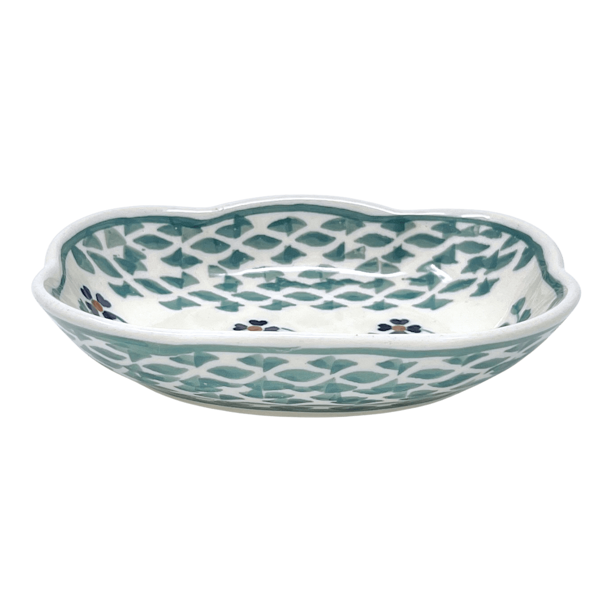 Dish, Cloud-Shaped, Small 3" x 5" in "Woven Pansies" by Manufaktura | S126T-RV