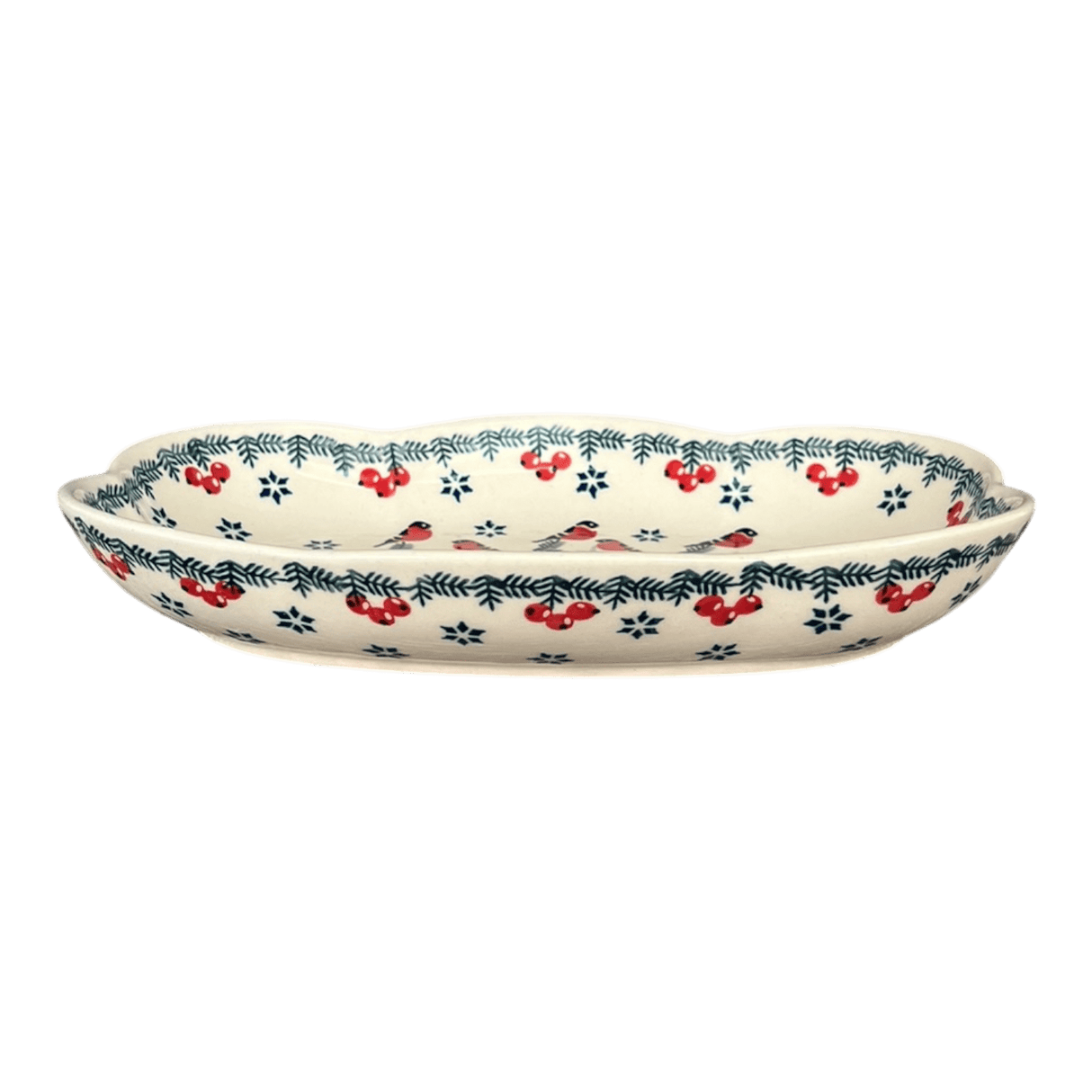Dish, Cloud-Shaped, Large 9.5" x 7" in "Red Bird" by Manufaktura | S127T-GILE