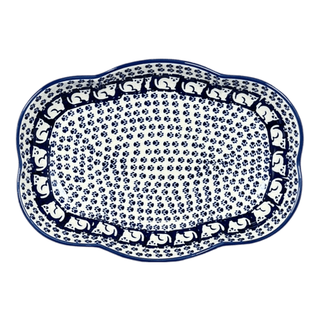 Dish, Cloud-Shaped, Large 9.5" x 7" in "Kitty Cat Path" by Manufaktura | S127T-KOT6